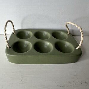 Target Bullseye Playground Easter Green Earthenware Ceramic Deviled Egg Holder